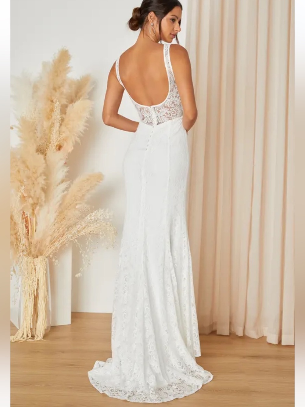 Lulu's Beloved Eternity White Lace Sleeveless Maxi Dress NWT Size Small Wedding